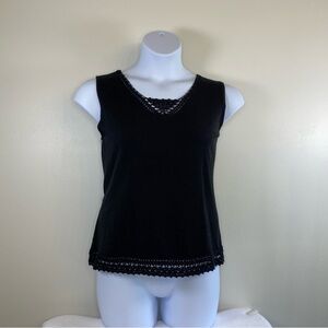 Lane Bryant Black Lace Trim Tank Top
